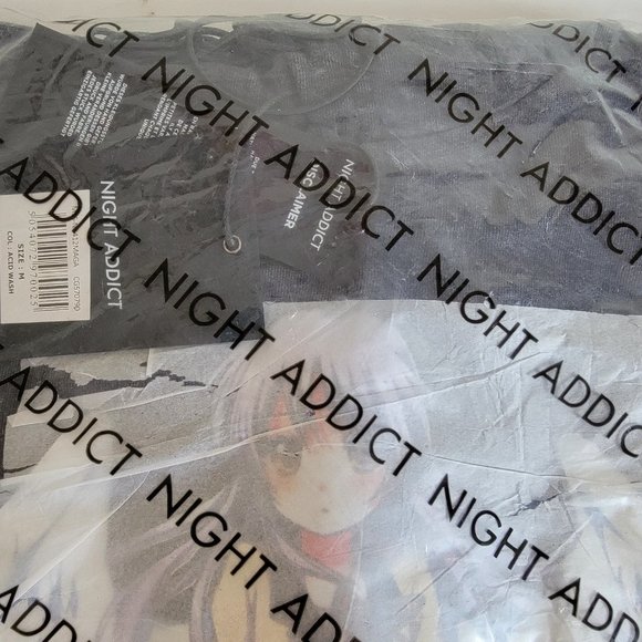 Anime Night Addict Oversized Hoodie M Medium Unisex - Picture 4 of 5